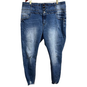 Women's Chic Denim Harley Corset Skinny Jeans Size 24S Blue